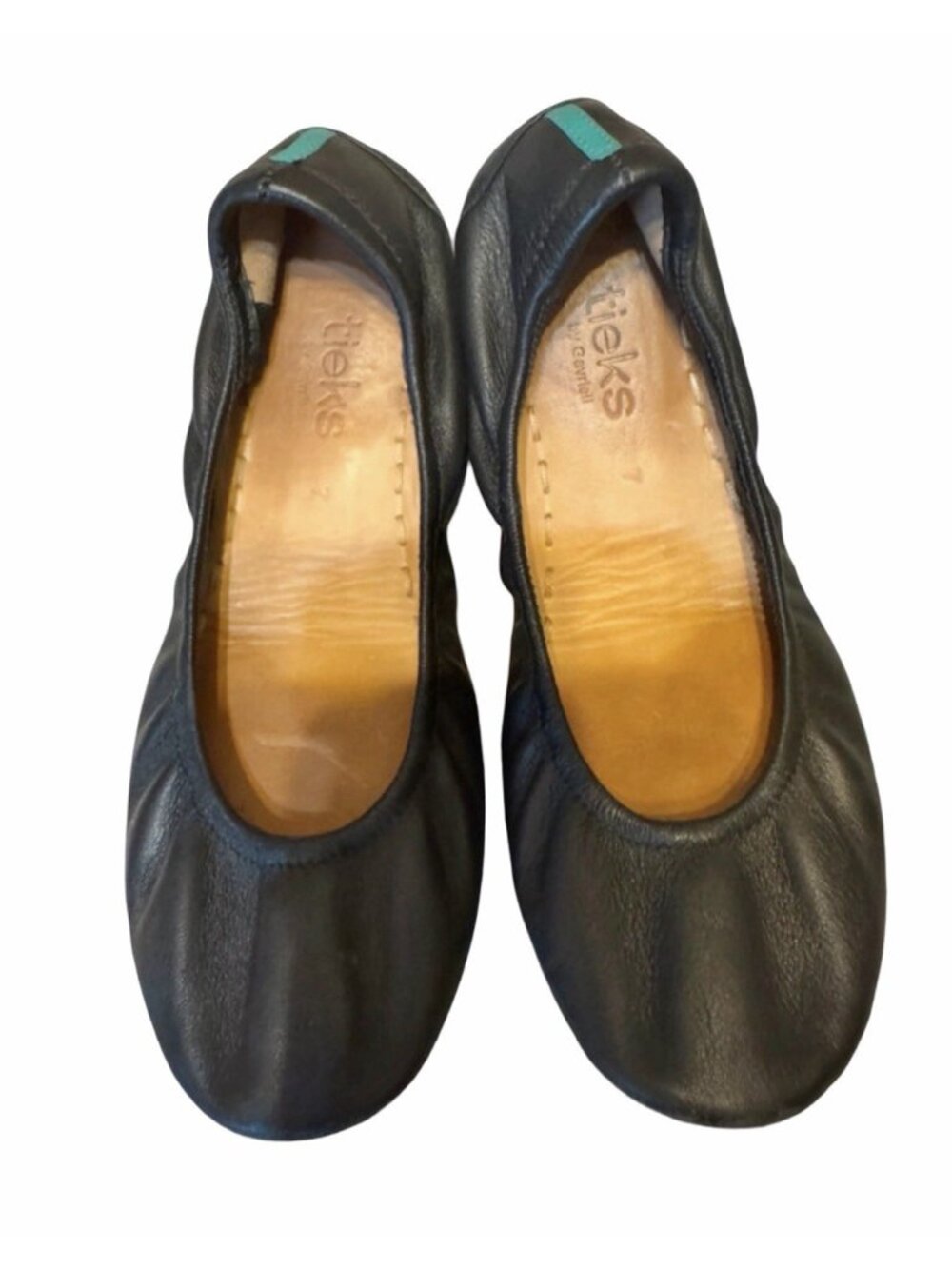 Tieks By Gavrieli Matte Black Leather Ballet Flats 7 Foldable Slip On Shoes
